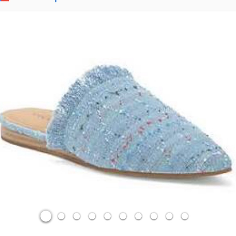 Lucky Brand Bapsee Chambray Fringe Mules
#9